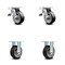 Service Caster 5 Inch Rubber on Aluminum Caster Set with Roller Bearings 2 Brakes 2 Rigid SCC SCC-TTL30S520-RAR-2-R-2 - alternate 1